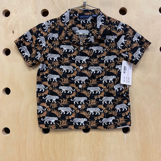 Black + Tan Tiger Button Up