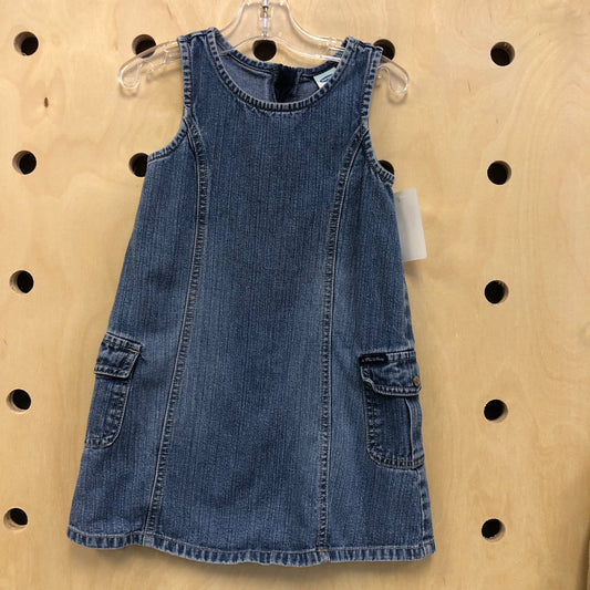 Denim Zip Up Dress + Pockets