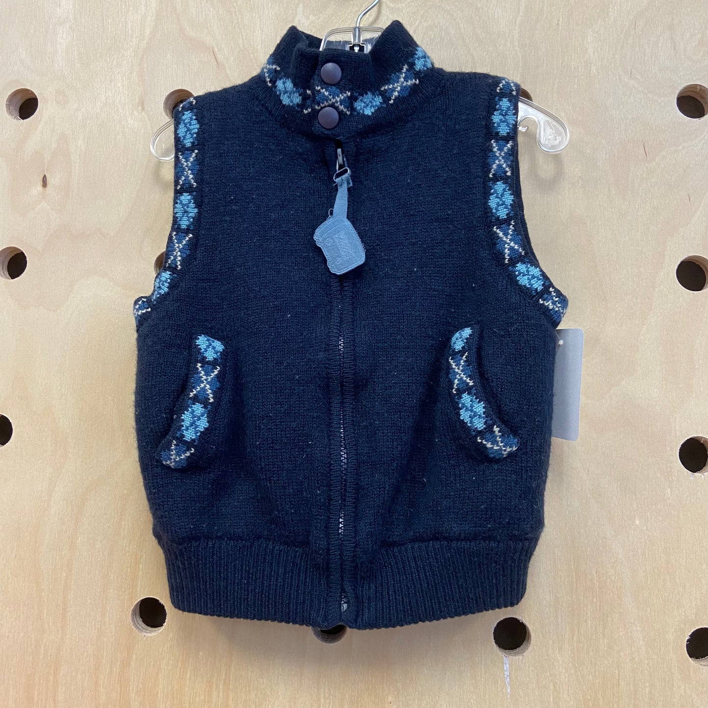 Nvy Knit Puffer Lined Zip Vest