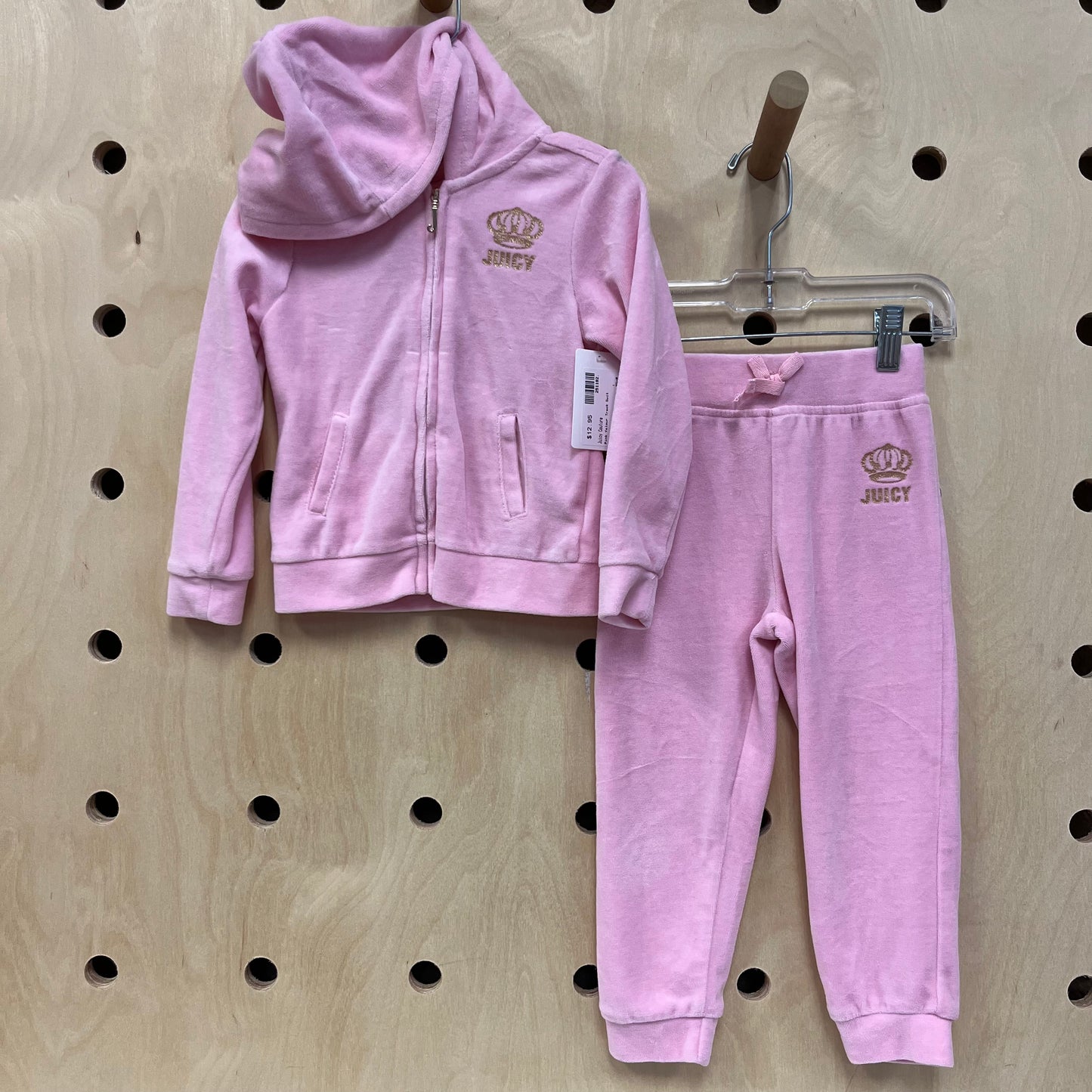 Pink Velour Track Suit