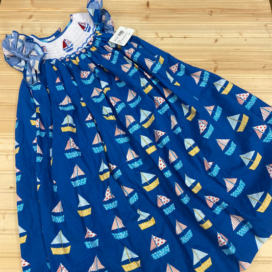 Blue Sailboats Smocked Dress