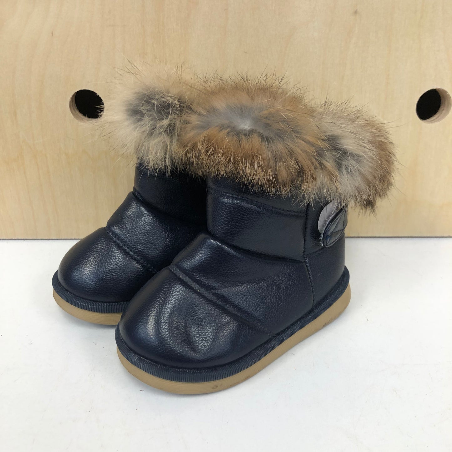 Blue Faux Fur Boots