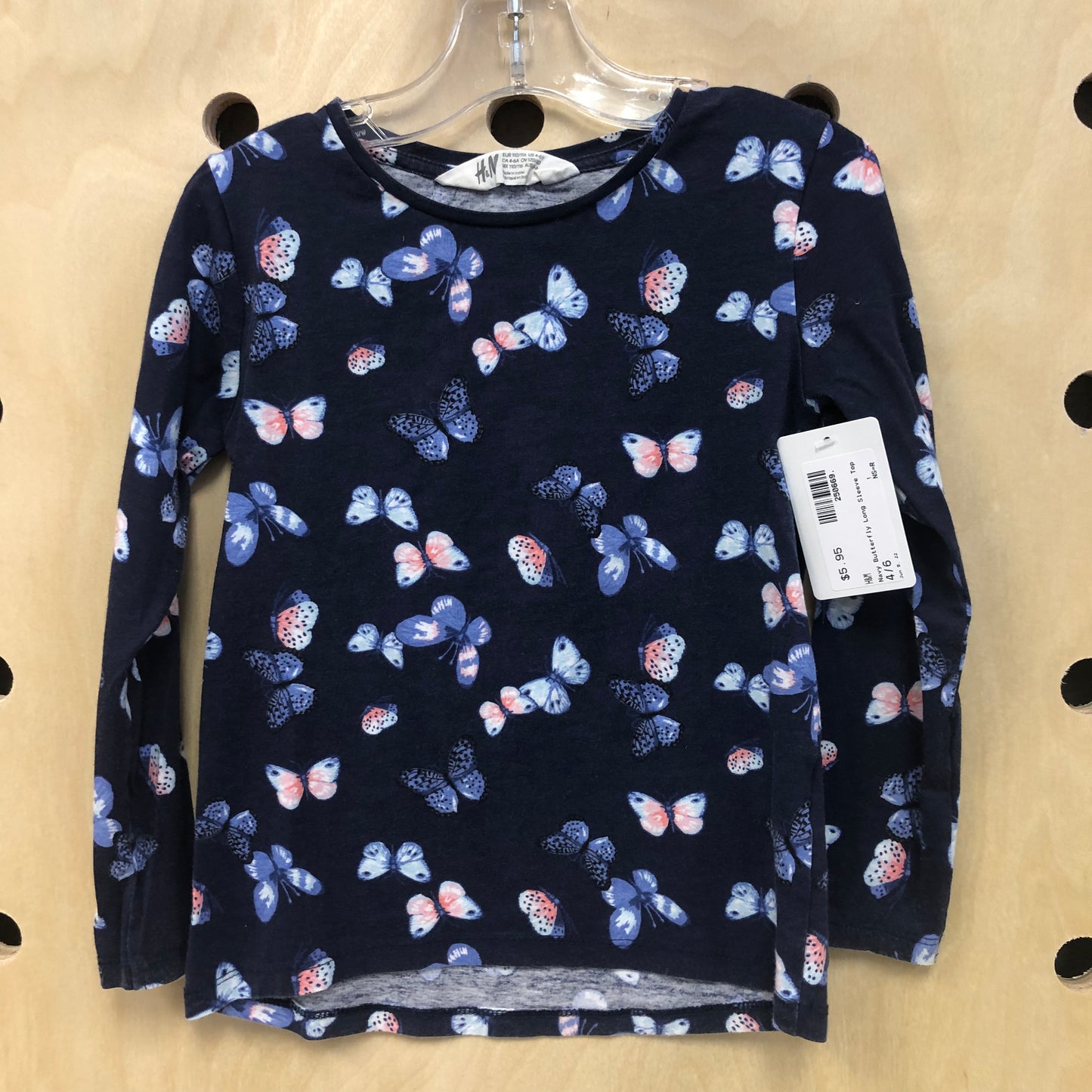 Navy Butterfly Long Sleeve Top