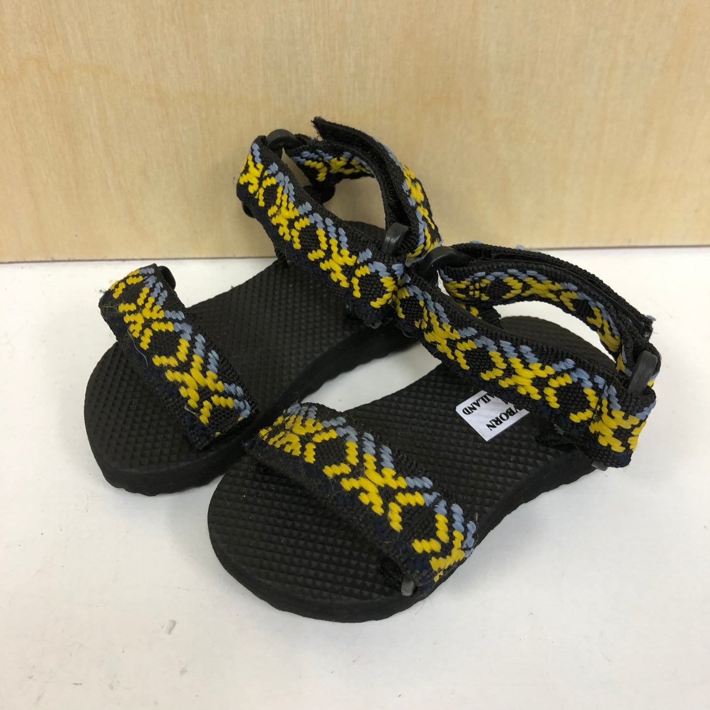 Black + Yellow Velcro Sandals
