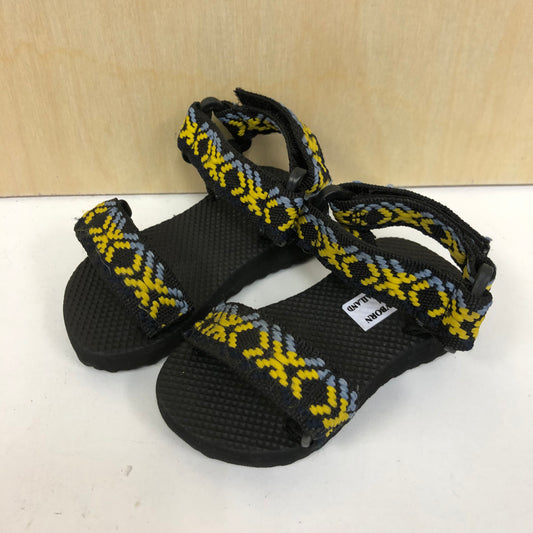 Black + Yellow Velcro Sandals