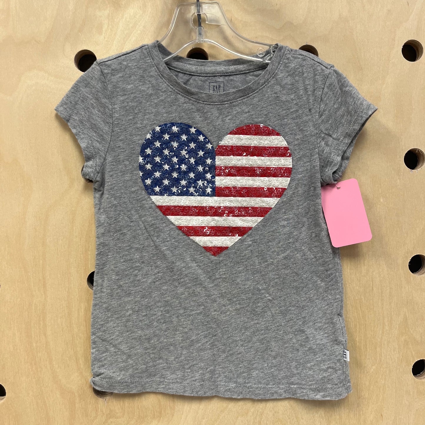 Grey Stars & Stripes Heart Top