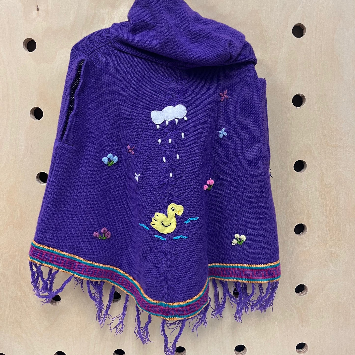 Purple Peruvian Hoodie Poncho