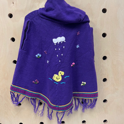 Purple Peruvian Hoodie Poncho