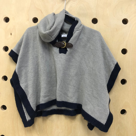 Belt Buckle Knit Hooded Poncho
