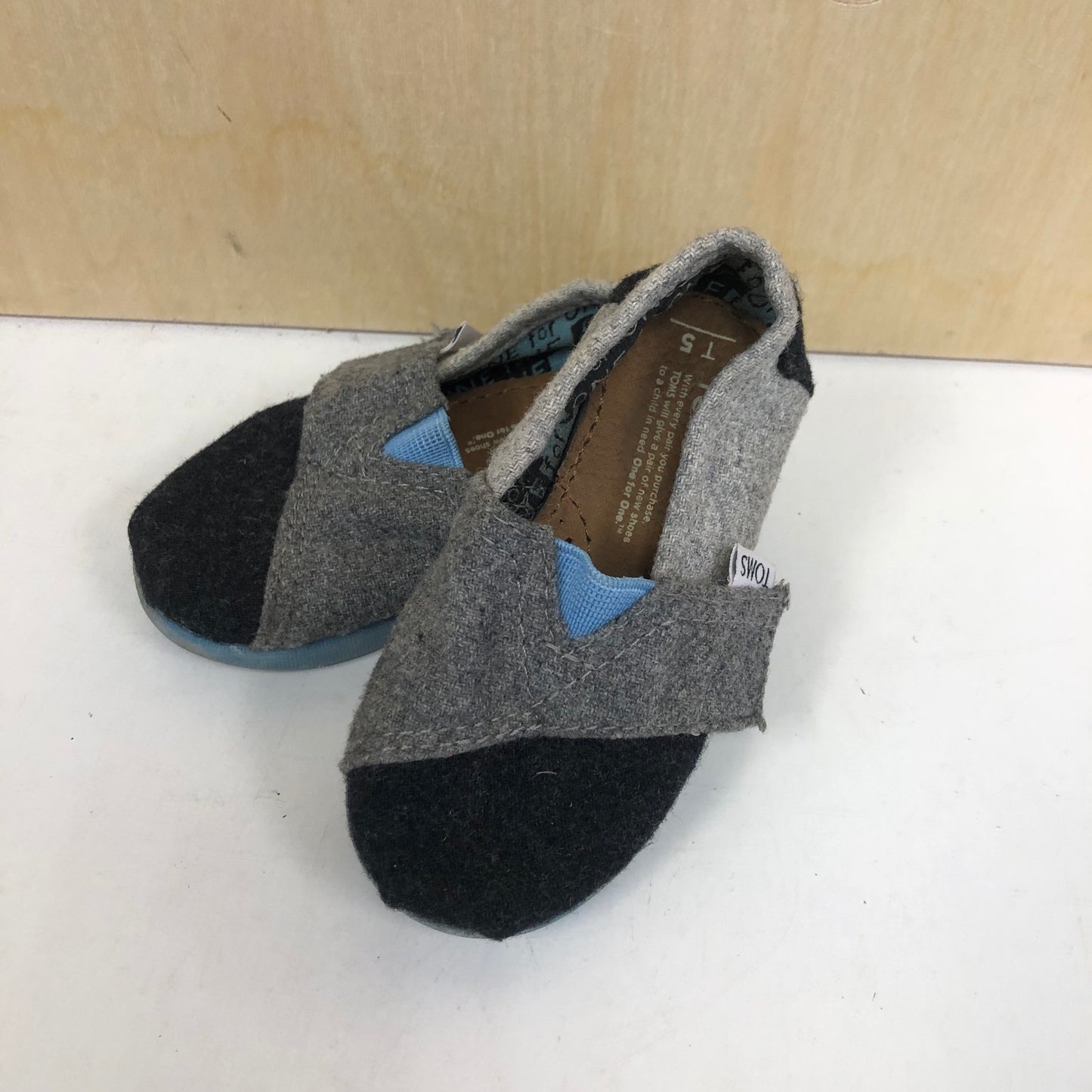 Grey + Black Slip Ons