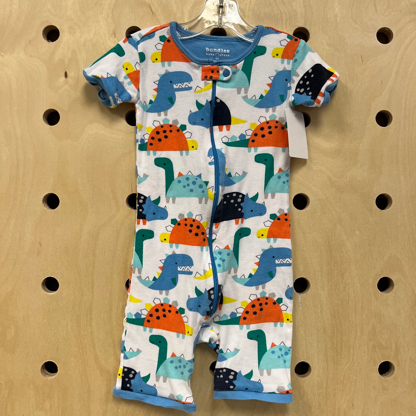 White Dino Zip Pajamas