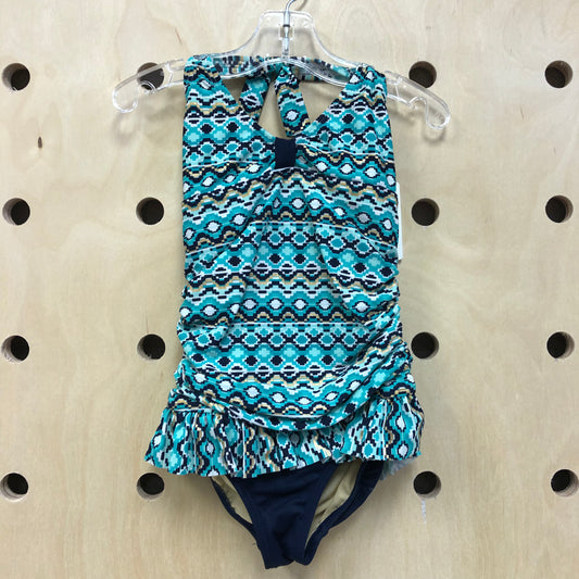 Green Navy+Gold Swimsuit