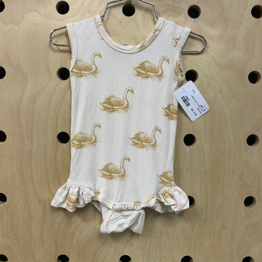 Cream Organic Swan Romper