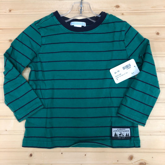 Green Striped LS Tee