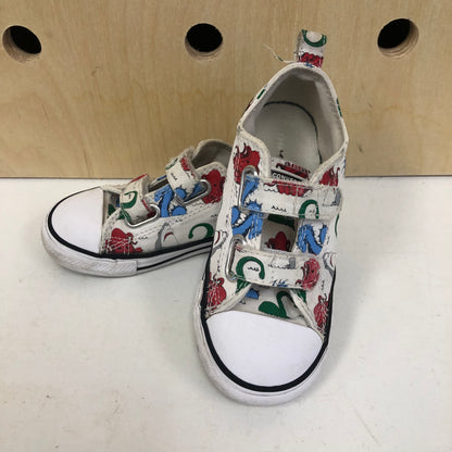 White Dino Velcro All Stars