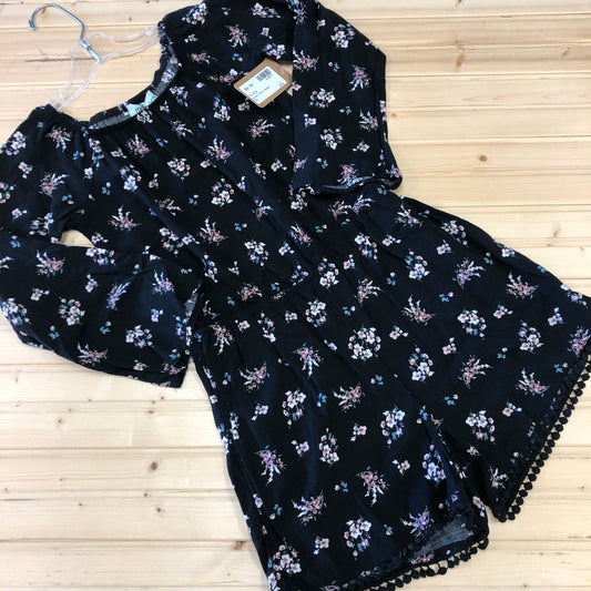 Black Floral Romper