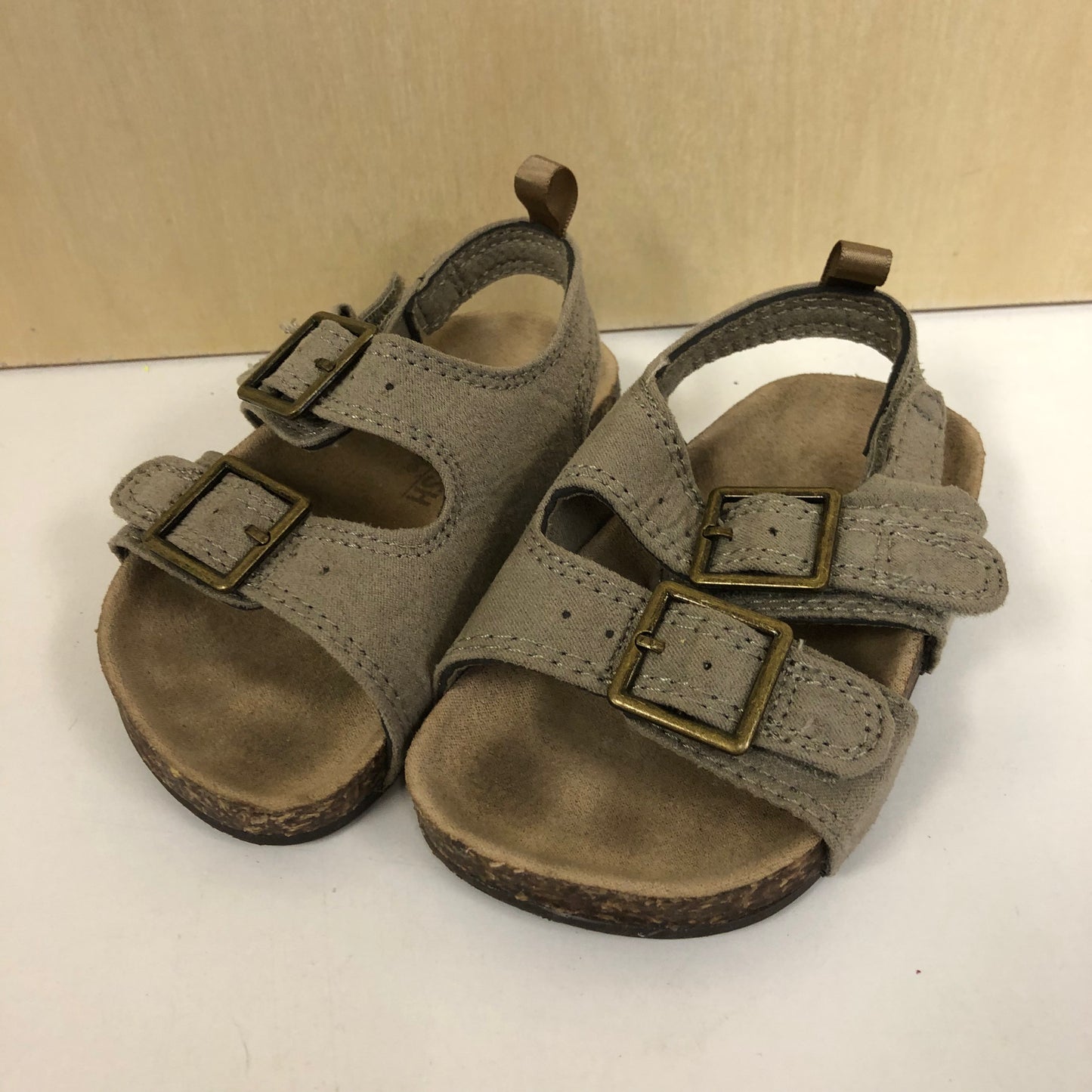 Grey Velcro Buckle Sandals