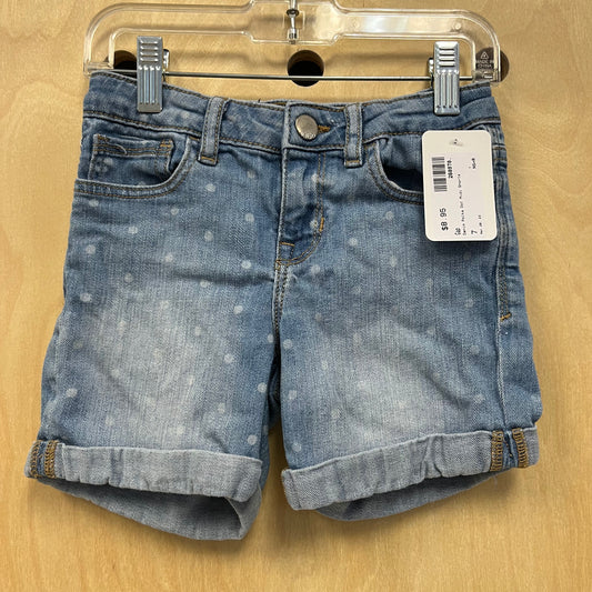 Denim Polka Dot Midi Shorts