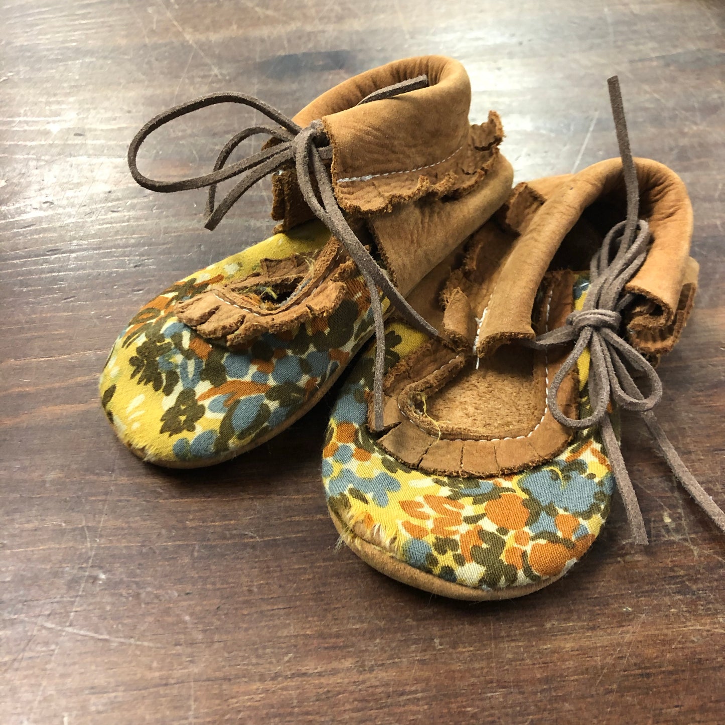 Brown & Yellow Floral Moccs