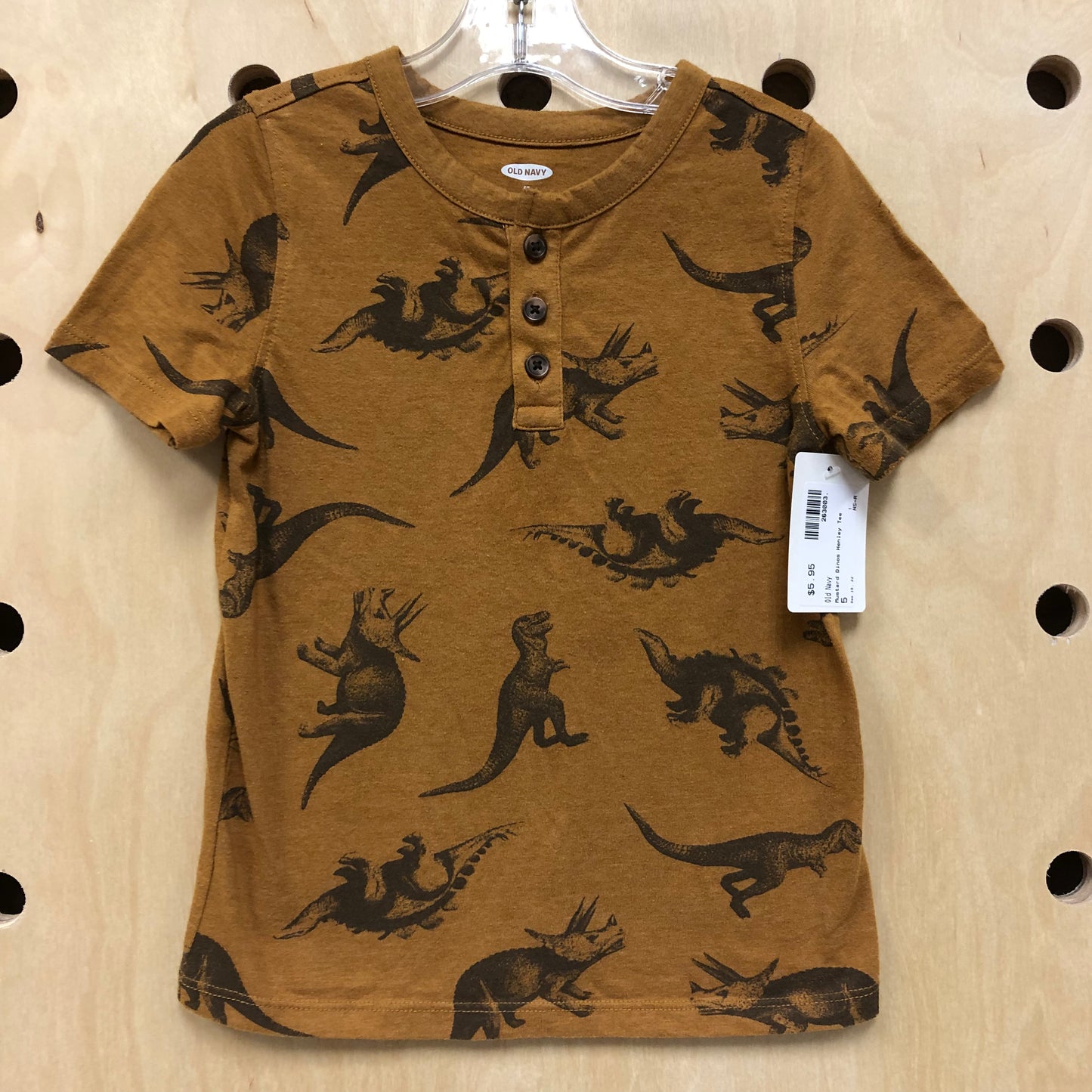 Mustard Dinos Henley Tee