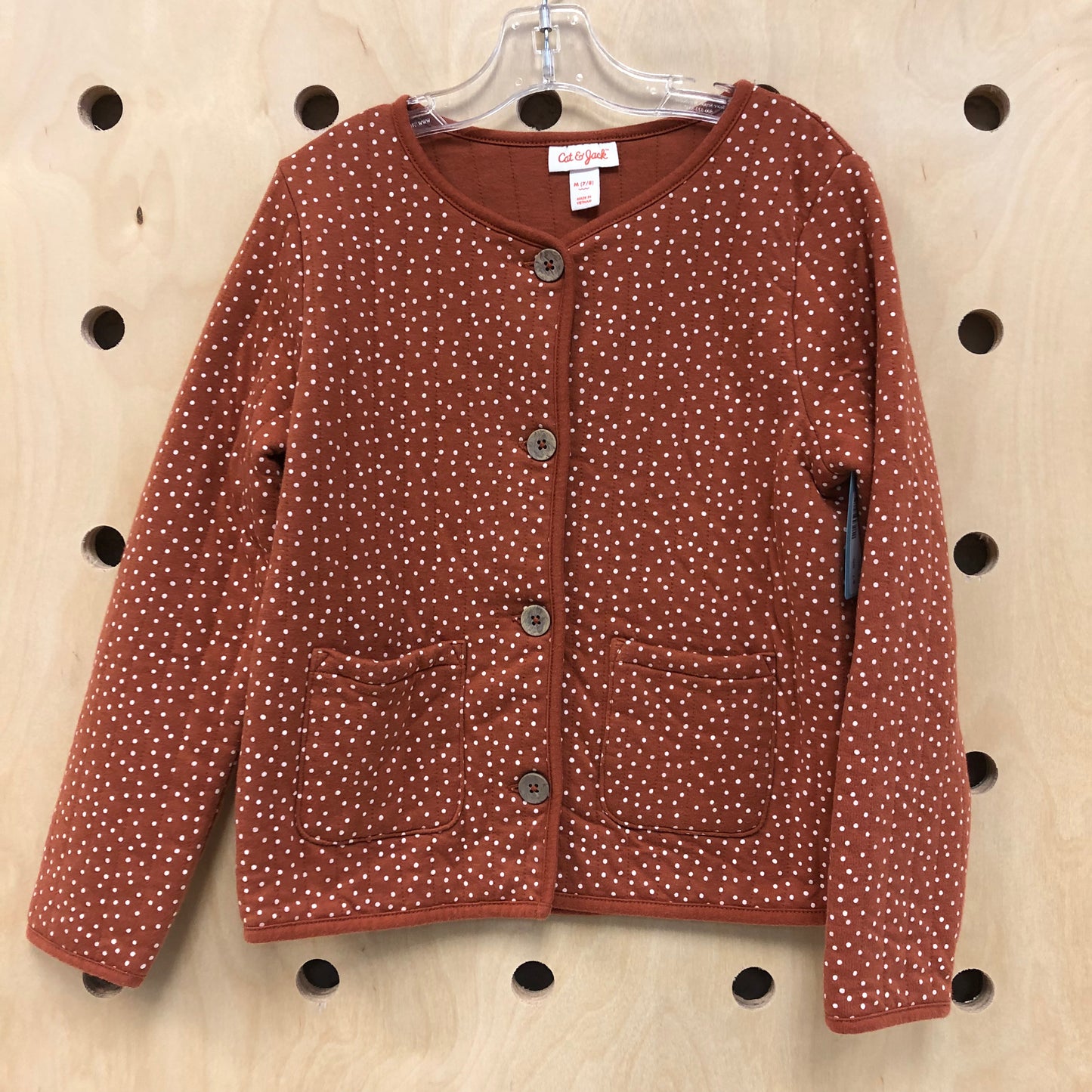 Brown Polka Dot Thick Cardigan