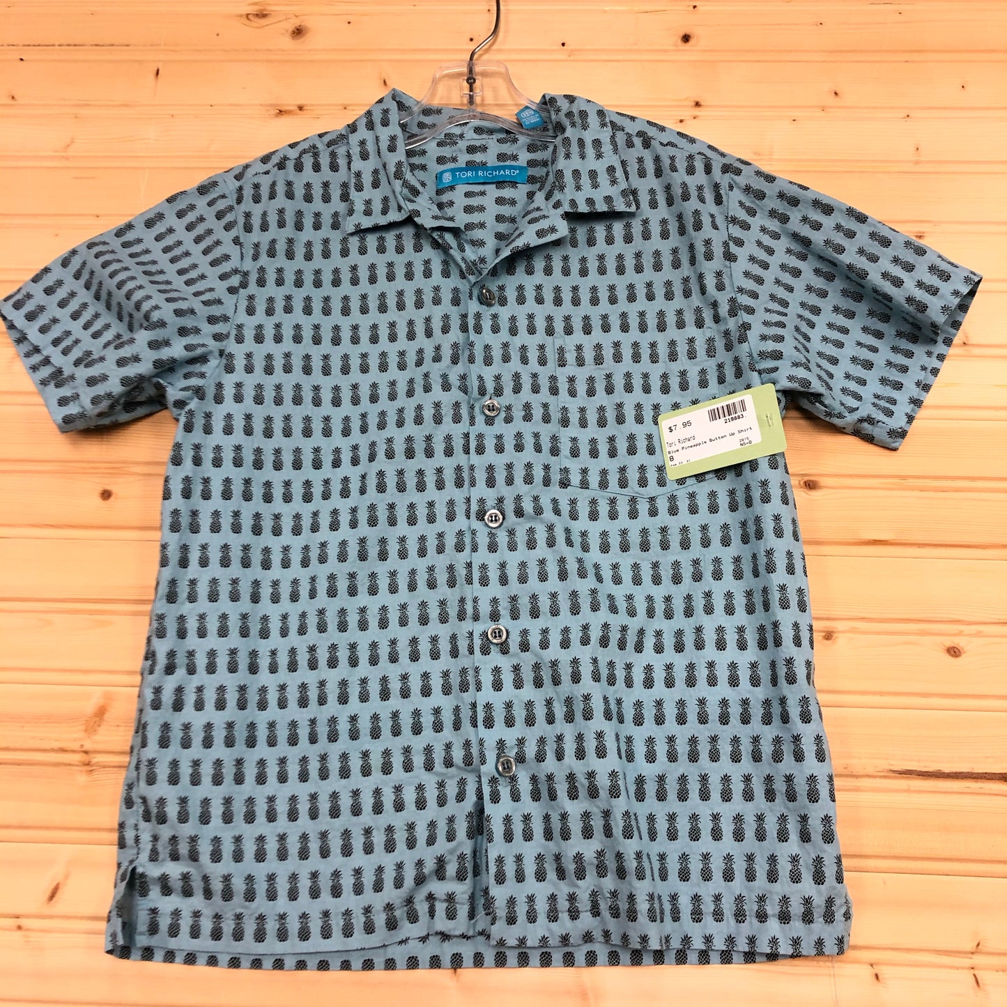 Blue Pineapple Button Up Shirt