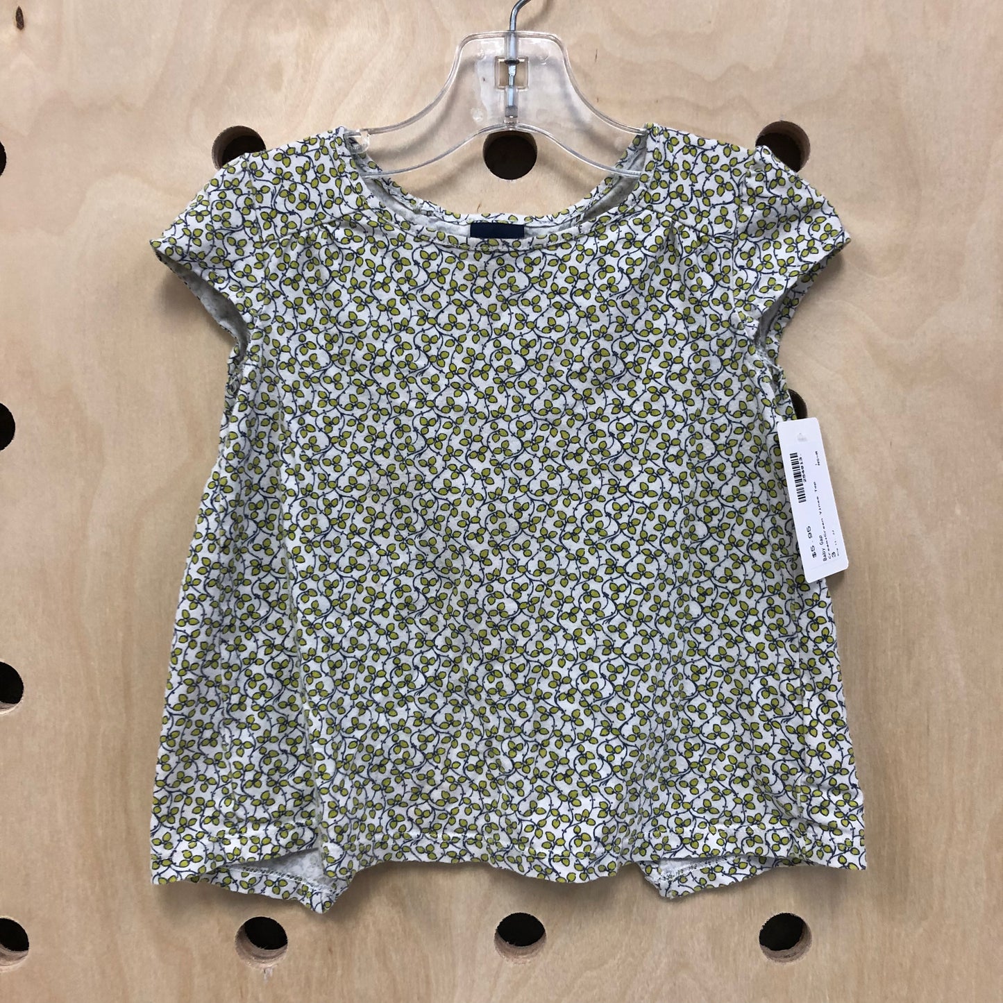 Cream+Green Vines Top