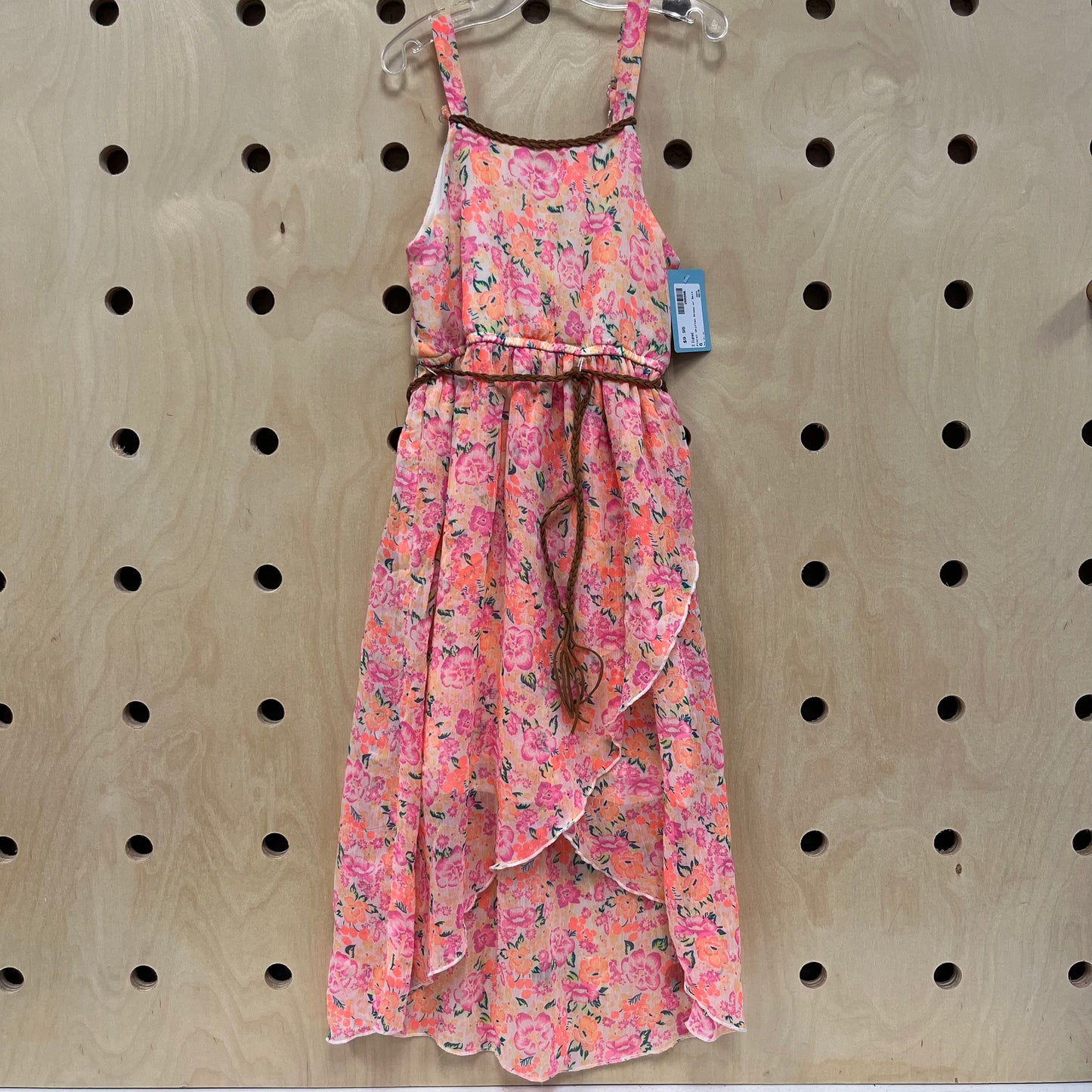 Floral Chiffon Dress w/ Belt