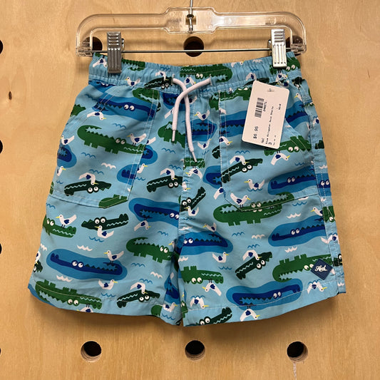 Blue Alligator Swim Shorts