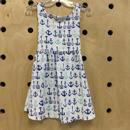 White + Blue Anchor Dress