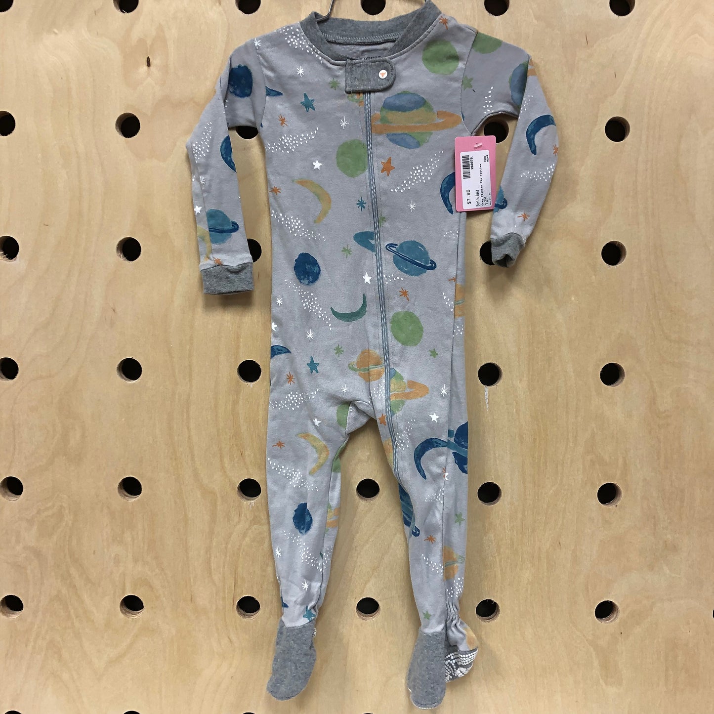 Grey Planets Zip Footies