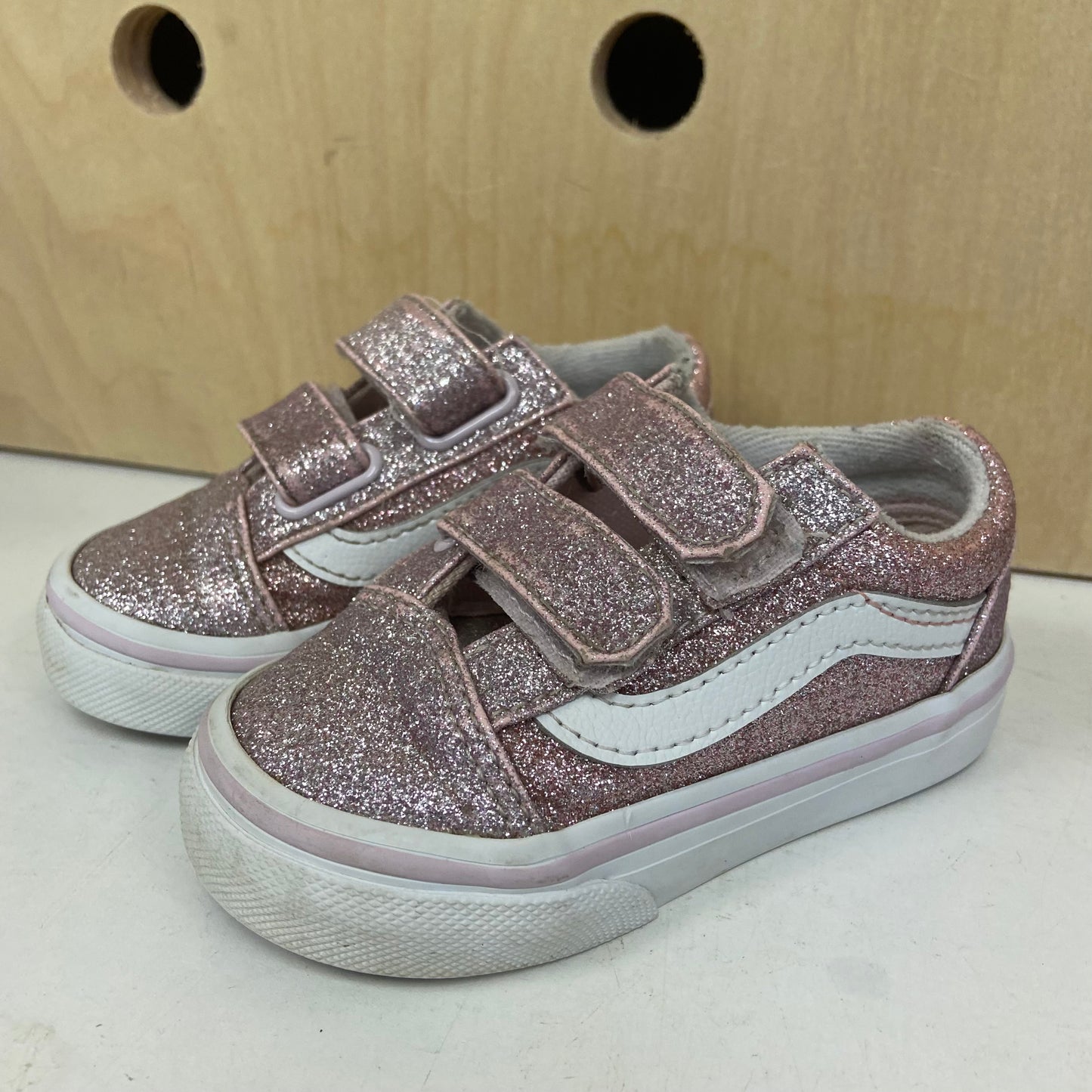 Pink Glitter Velcro Sneakers