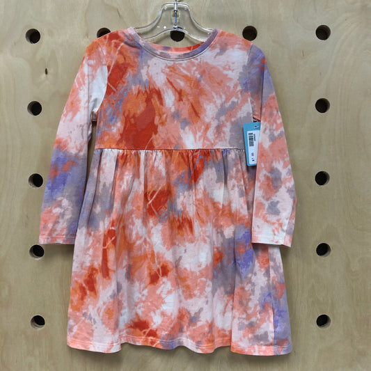 Coral + Purple Tie Dye Dress