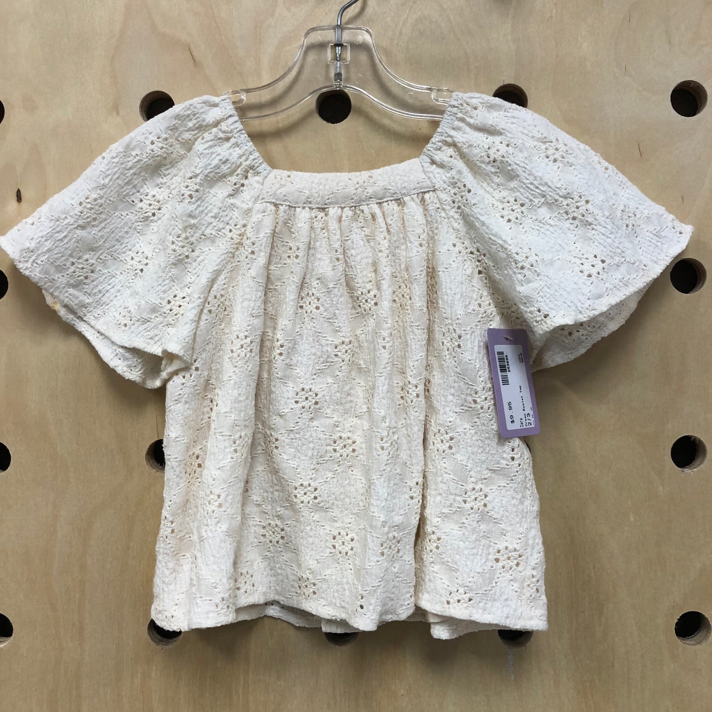 Cream Eyelet Top