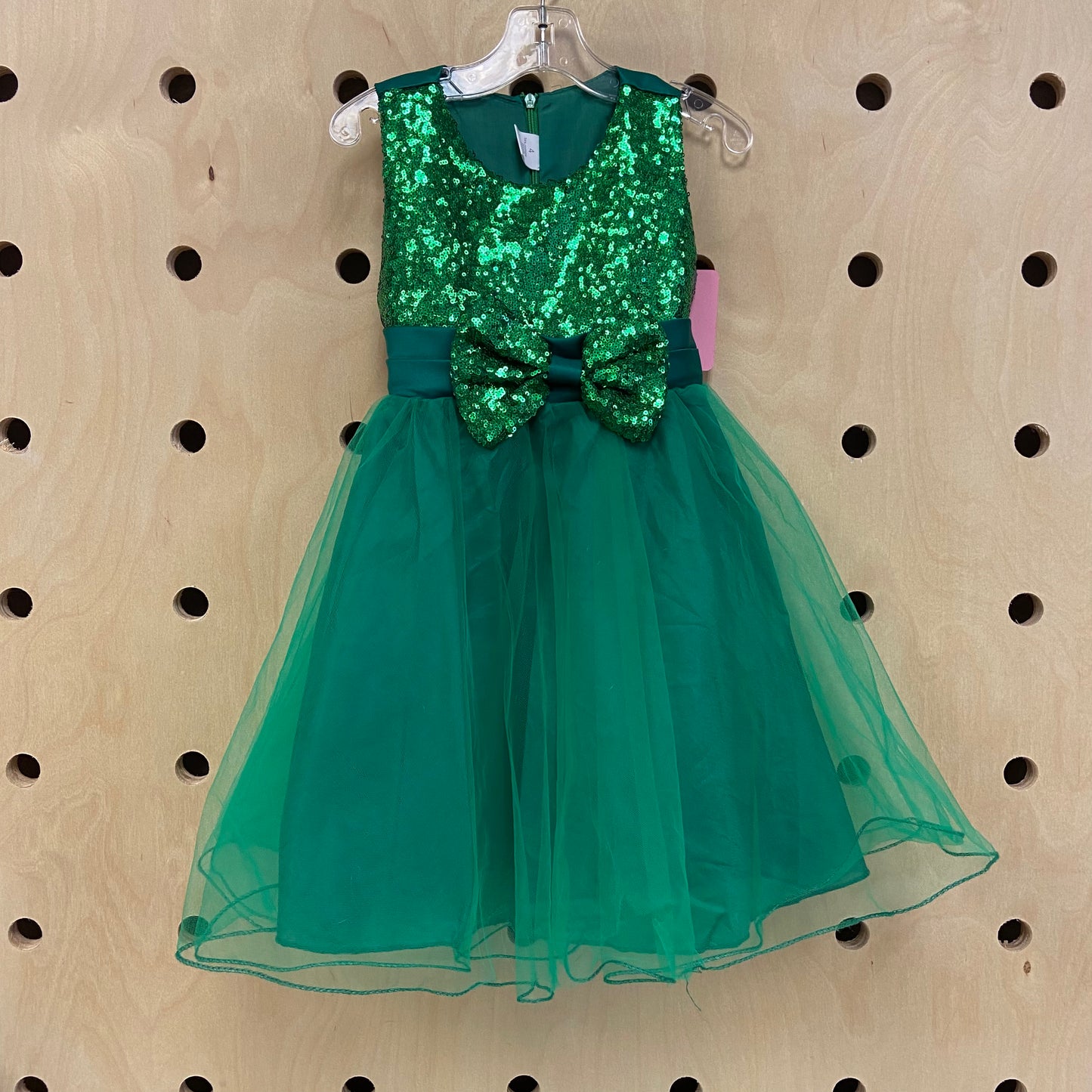 Green Sequins + Tulle Dress