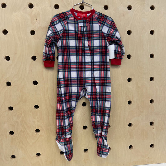 Holiday Plaid Fleece Footie