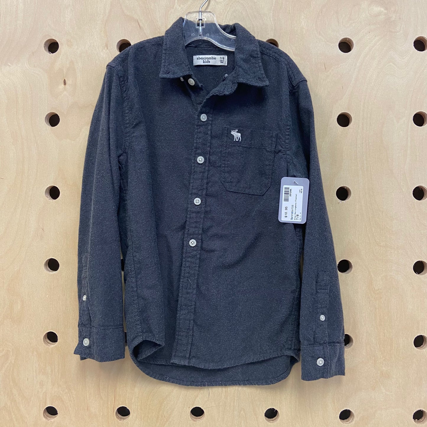 Grey Herringbone Flannel