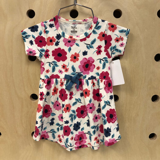 Cream Floral Organic Dress