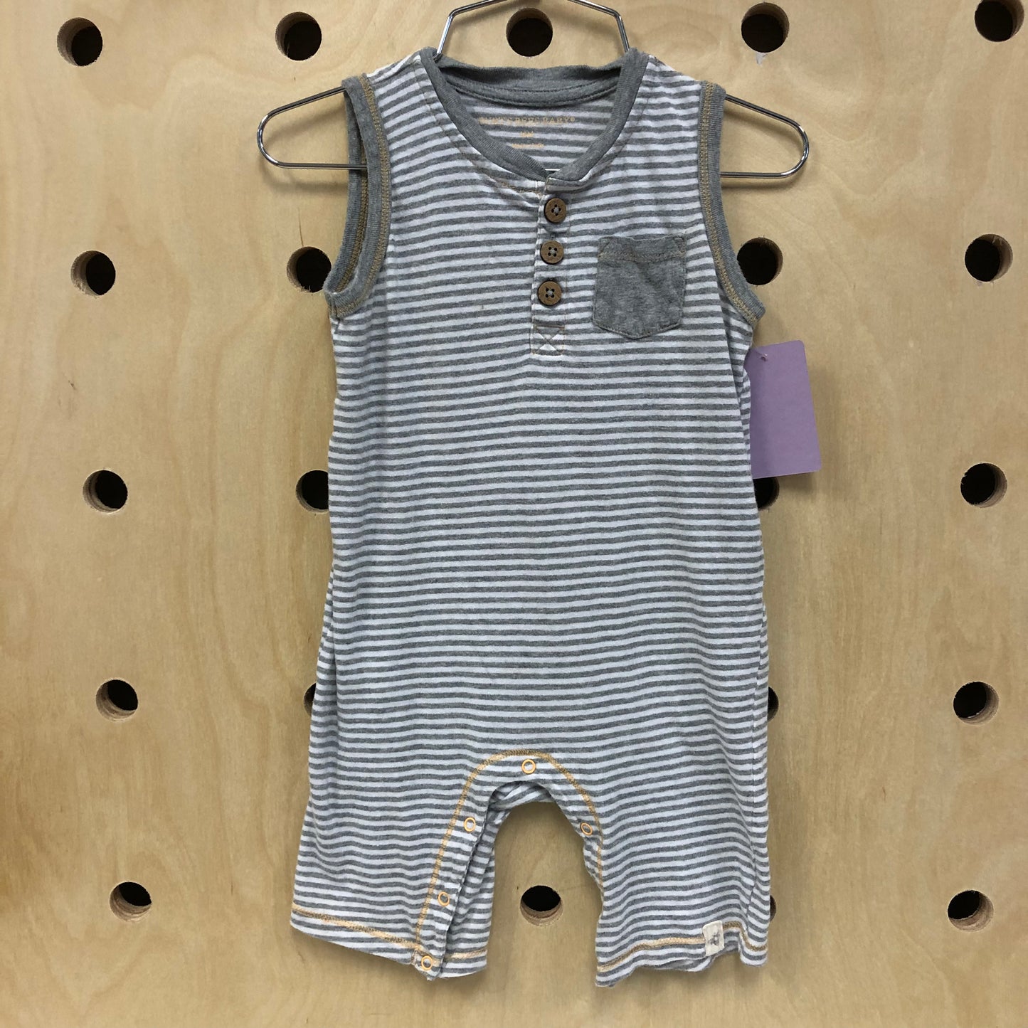 Grey Striped Romper