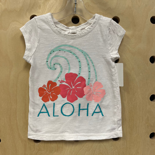 Aloha White Burnout Tee