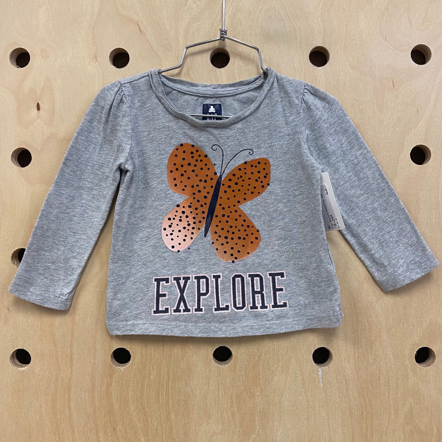 Grey Explore Butterfly Tee