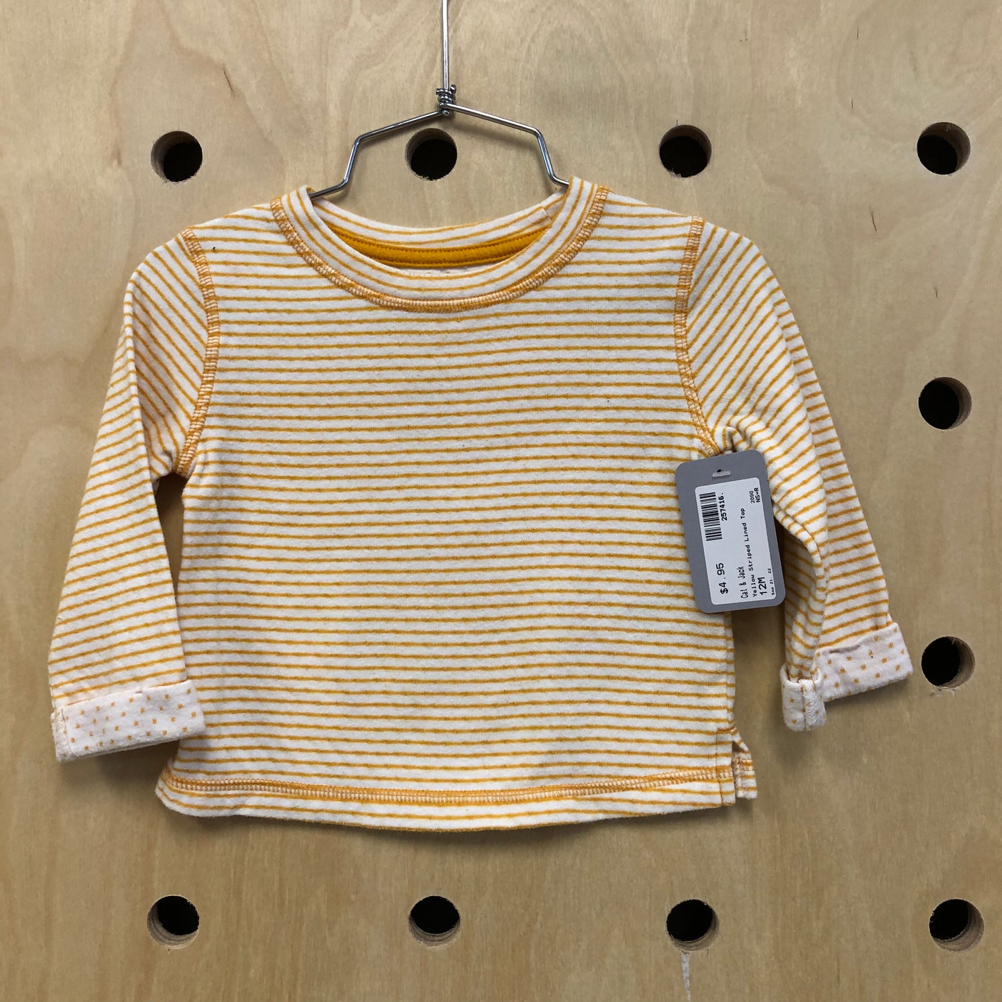Yellow Striped Lined Top