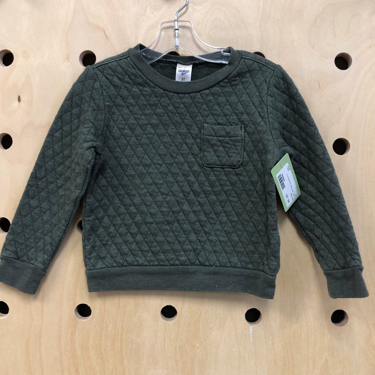 Green Quilted Sweatshirt
