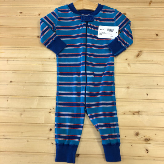 Blue Striped Zippered Romper