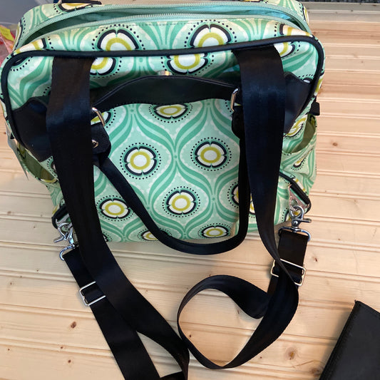 Green Floral Diaper Bag