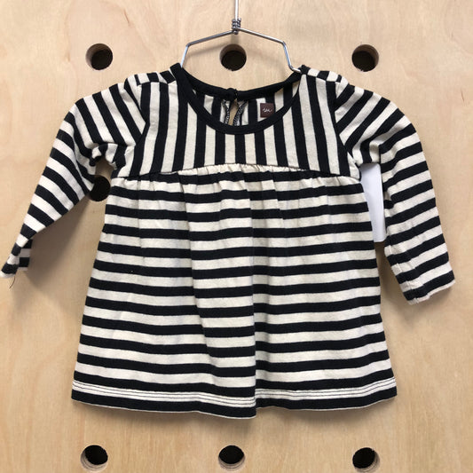 Cream + Black Striped LS Top