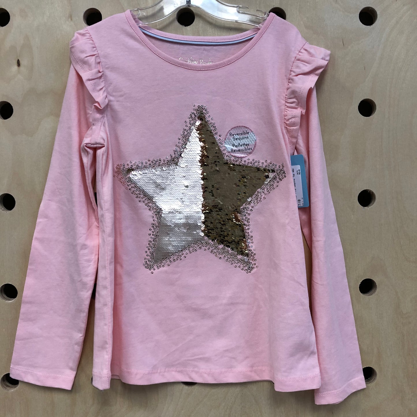Pink Star Flip Sequins Top NEW