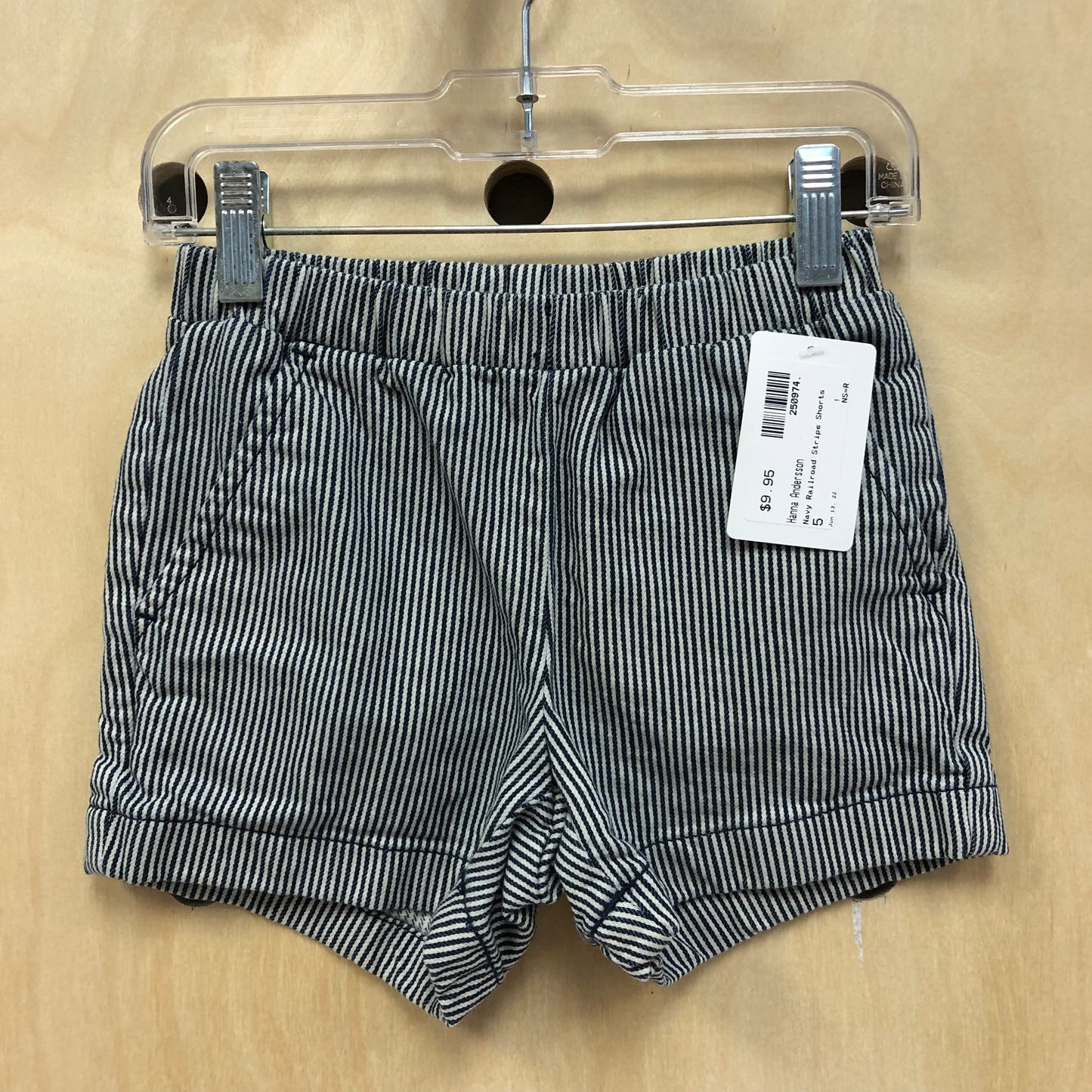 Navy Railroad Stripe Shorts