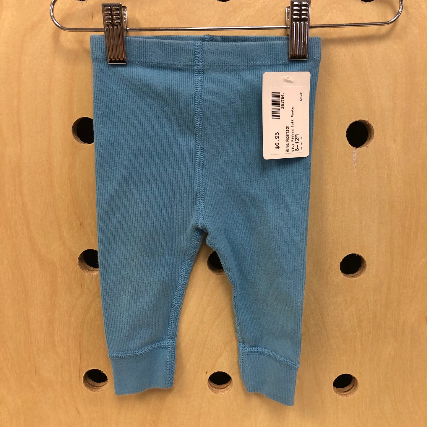 Blue Ribbed Soft Pants