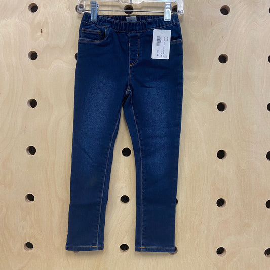 Dark Wash Elastic Waist Denim